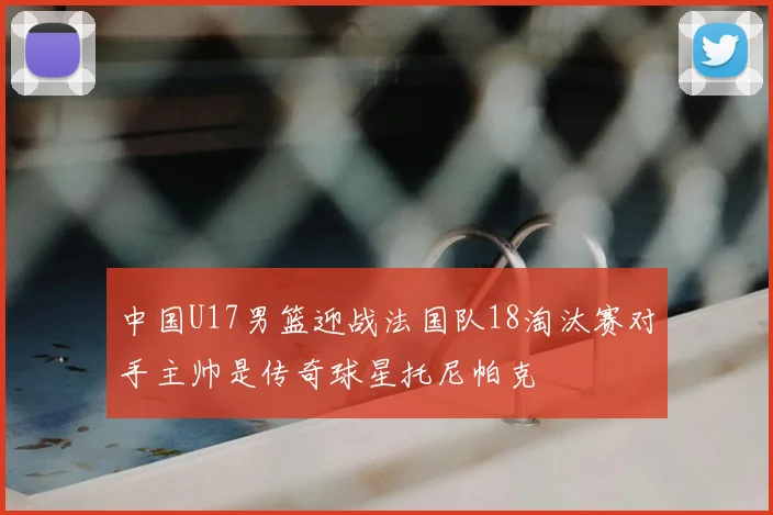 中国U17男篮迎战法国队18淘汰赛对手主帅是传奇球星托尼帕克